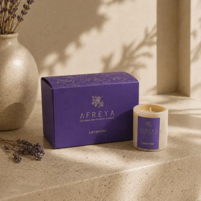 Lavender Pillar Candle by Afreya