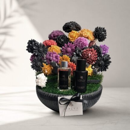 Oud Wood Floral Gift Basket
